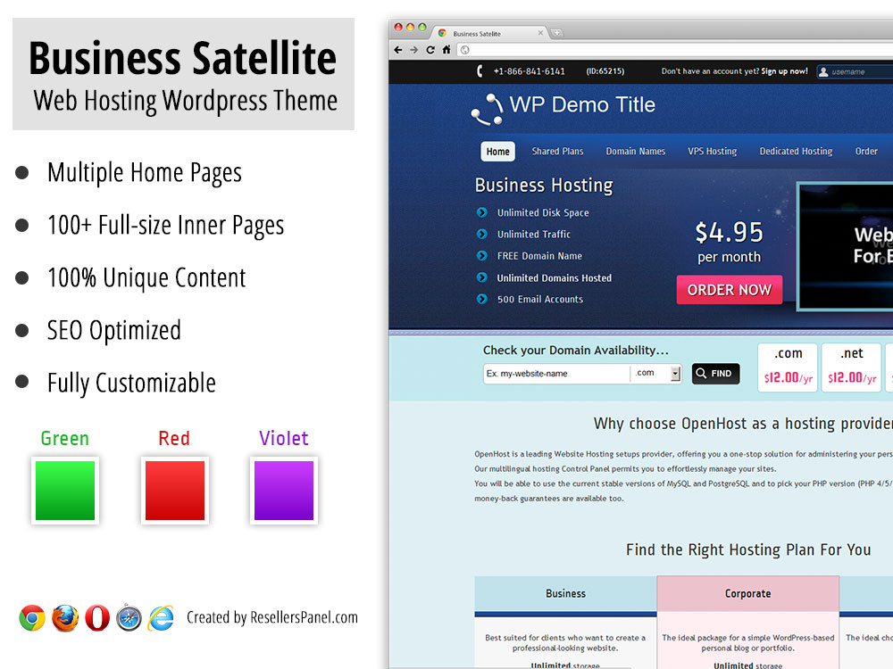 Business Satellite Web Hosting WordPress Theme || Click for Live Demo