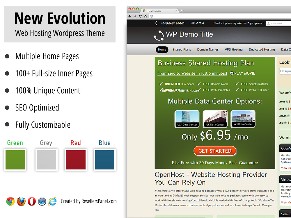 New Evolution Web Hosting Theme || Click for Live Demo