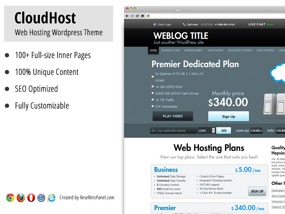 CloudHost WordPress Hosting Theme || Click for Live Demo