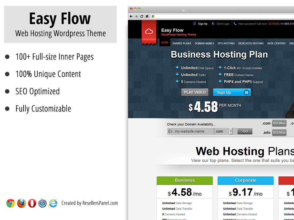 EasyFlow WordPress Hosting Theme || Click for Live Demo