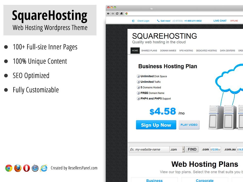 SquareHosting WordPress Hosting Theme || Click for Live Demo