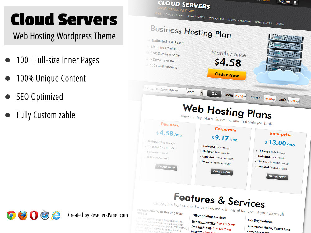 Cloud Servers WordPress Theme || Click for Live Demo