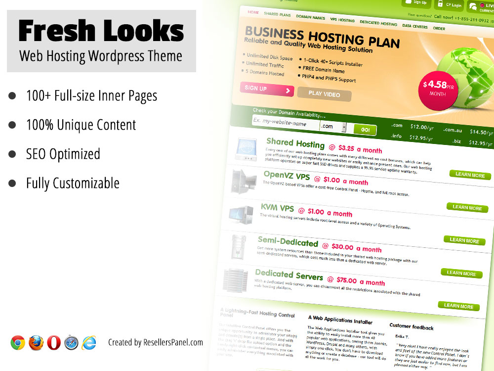 Fresh Looks WordPress Hosting Theme || Click for Live Demo