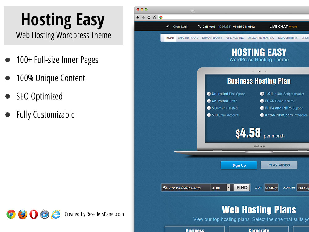 Hosting Easy WordPress Theme || Click for Live Demo