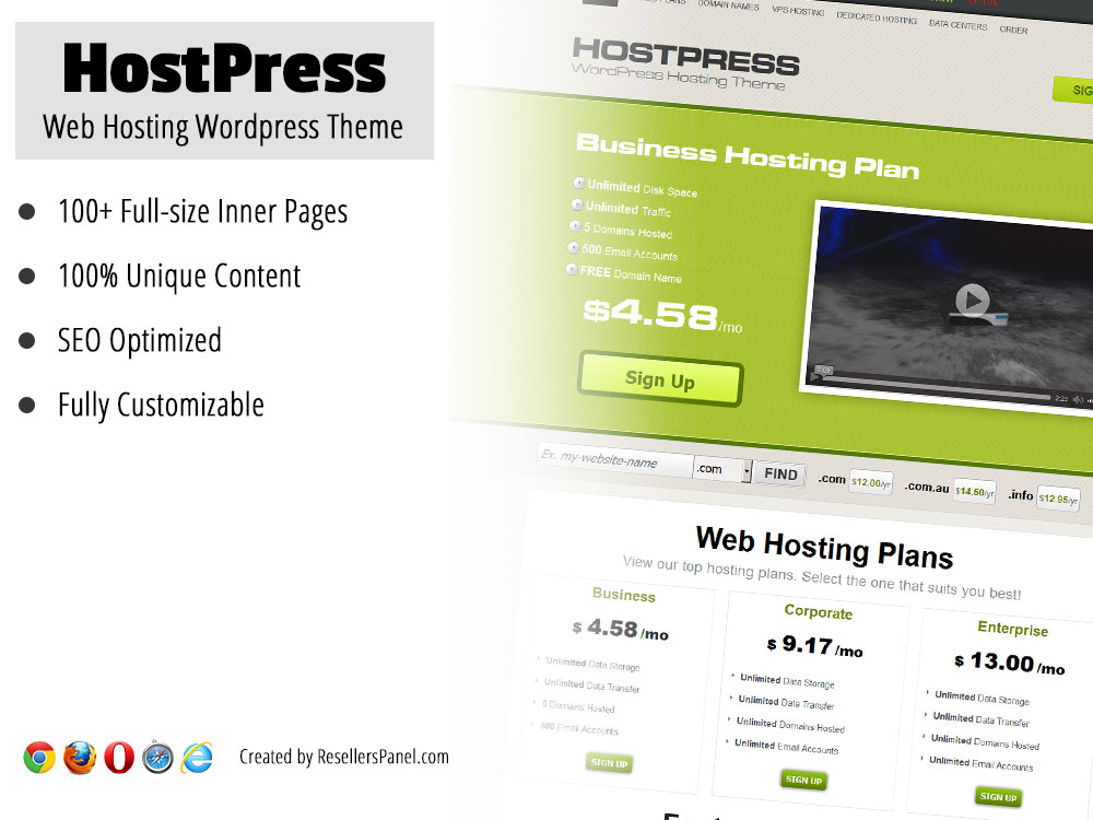 Hostpress WordPress hosting theme || Click for Live Demo