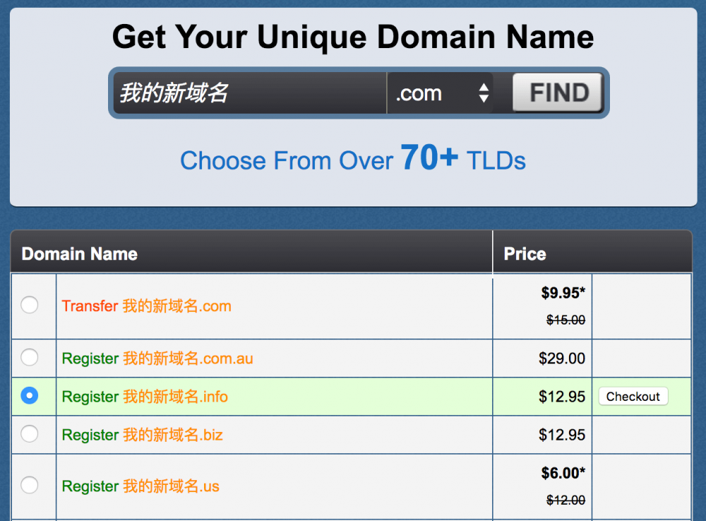 idn domain search results