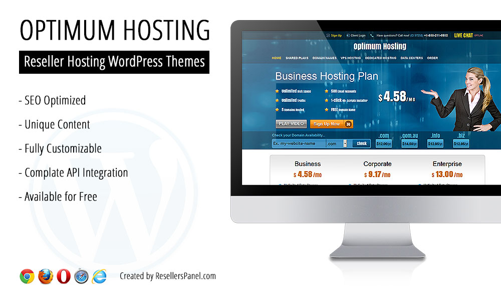 Optimum Hosting WordPress theme || Click for Live Demo