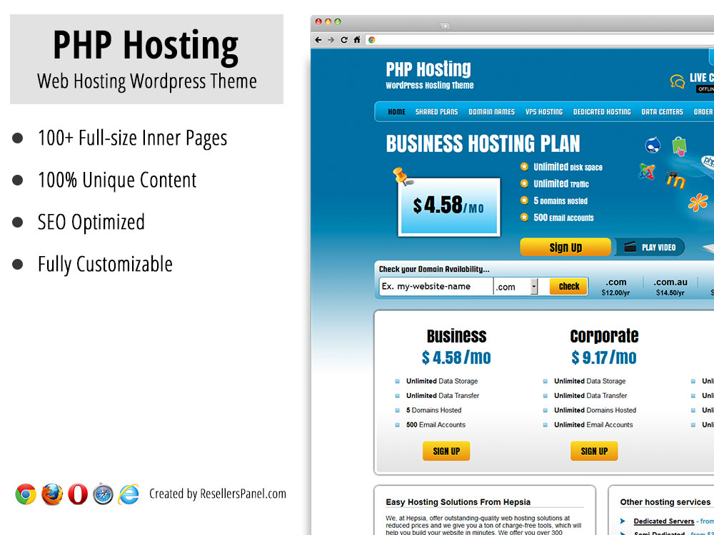PHP Hosting WordPress theme || Click for Live Demo
