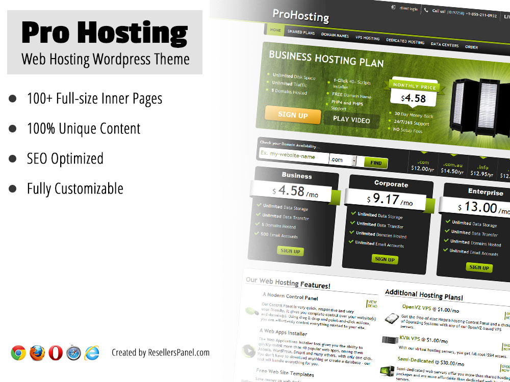 Pro Hosting WordPress theme || Click for Live Demo