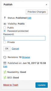 password protected post wordpress